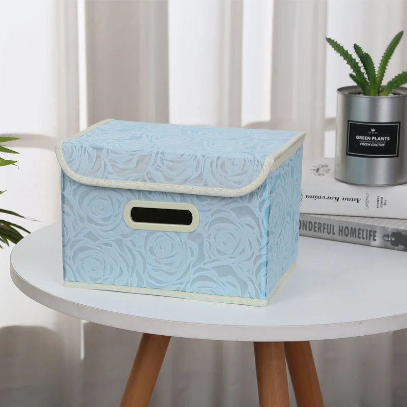 Caixa de Armazenamento Dobrável em Tecido Decorativo
