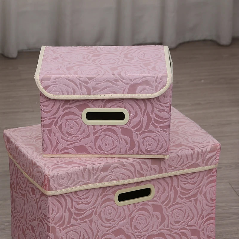 Caixa de Armazenamento Dobrável em Tecido Decorativo