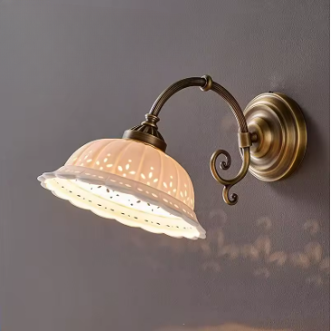Luminária Pendente Vintage de Cerâmica Branca com Aço