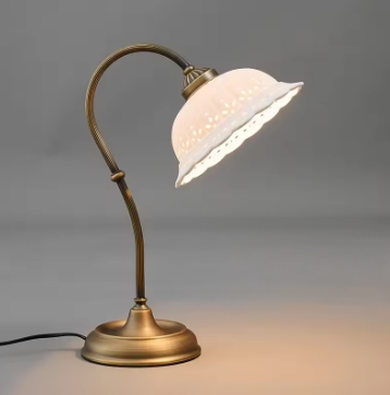 Luminária Pendente Vintage de Cerâmica Branca com Aço
