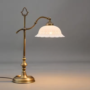 Luminária Pendente Vintage de Cerâmica Branca com Aço