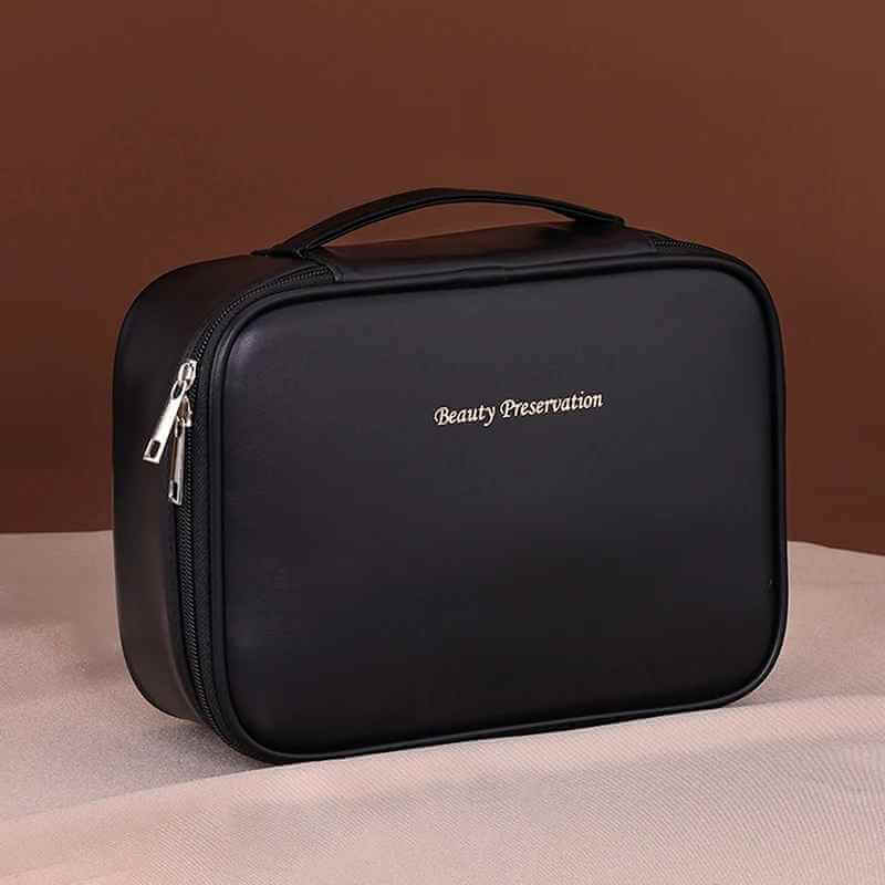 Necessaire Feminina em Tecido PU Impermeável e Zíper