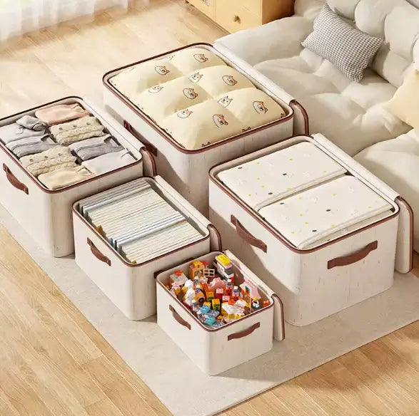 Caixas Organizadoras de Linho com Zíper