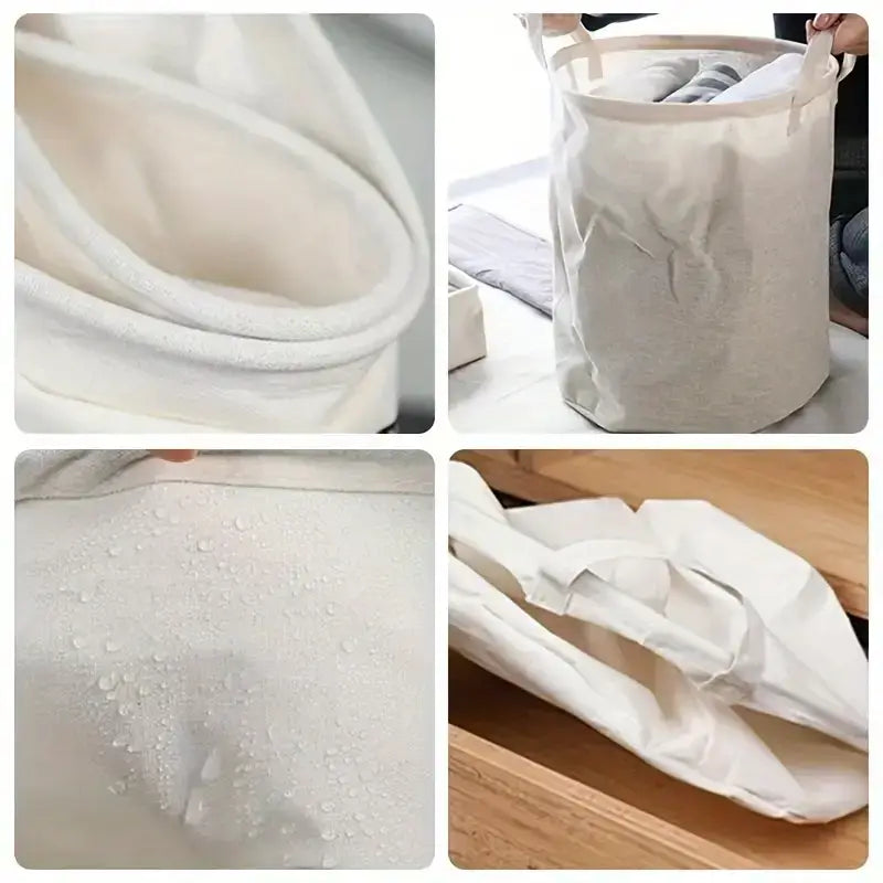 Cesta Dobrável de Linho para Roupas Sujas