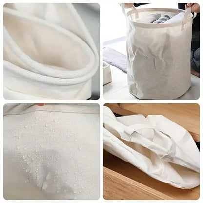 Cesta Dobrável de Linho para Roupas Sujas