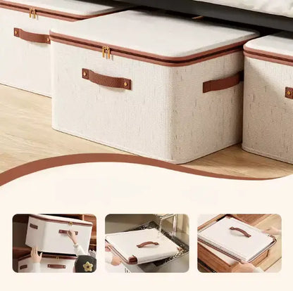 Caixas Organizadoras de Linho com Zíper