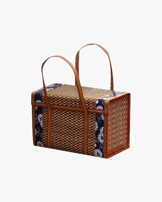 Cesta Dobrável de Piquenique em Bambu e Vime