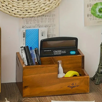 Caixa de Armazenamento de Madeira Para Escritório