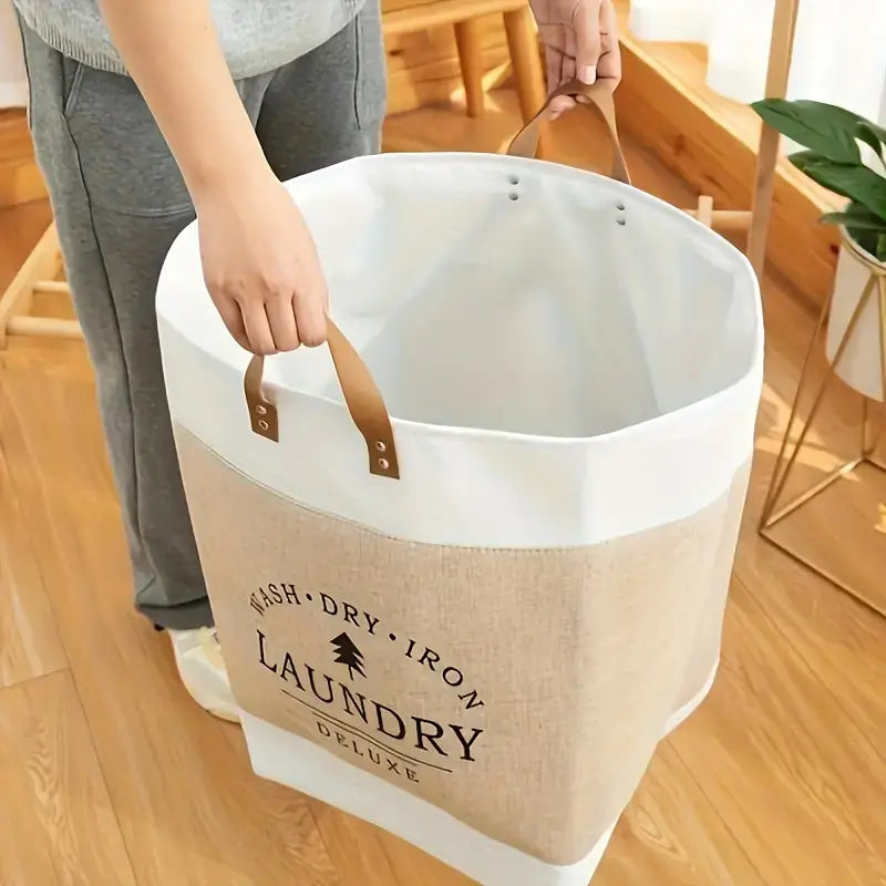 Cesta de Lavanderia Dobrável de Grande Capacidade