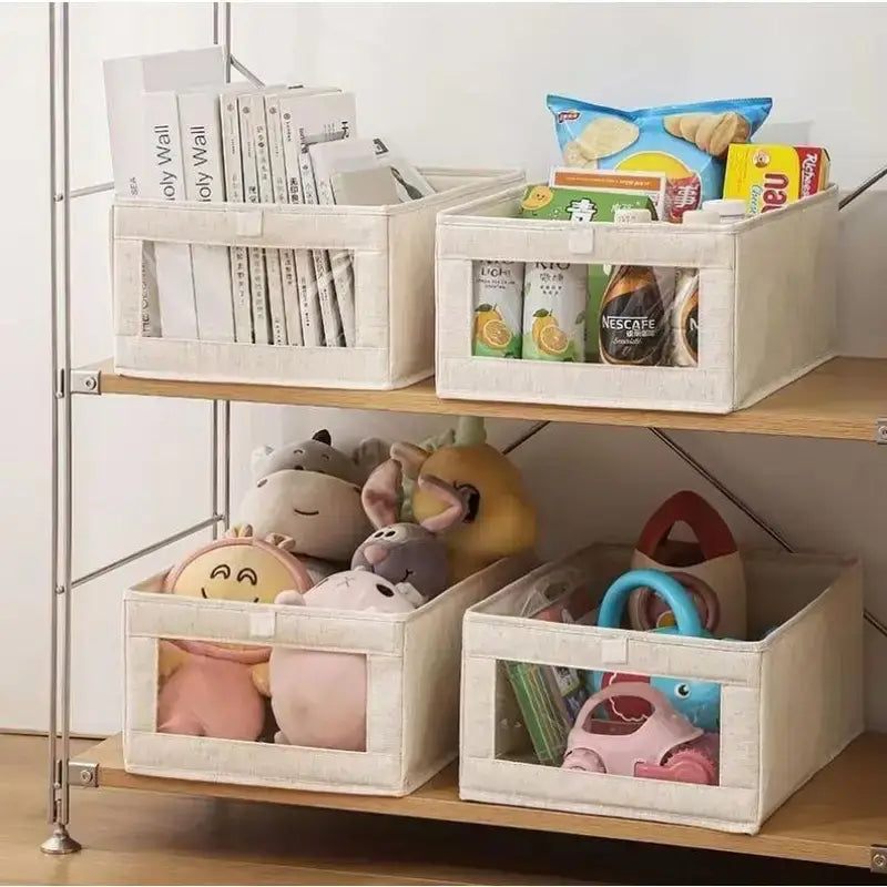 Caixa Organizadora de Roupas em Linho e Algodão