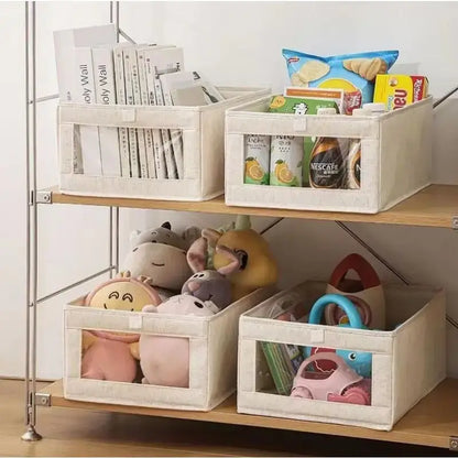 Caixa Organizadora de Roupas em Linho e Algodão