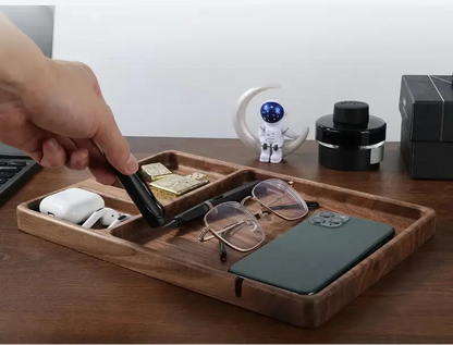 Bandeja Organizadora de Madeira para Escritório