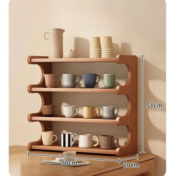 Estante de Mesa em Bambu 2/3 Camadas – Compacta e Elegante
