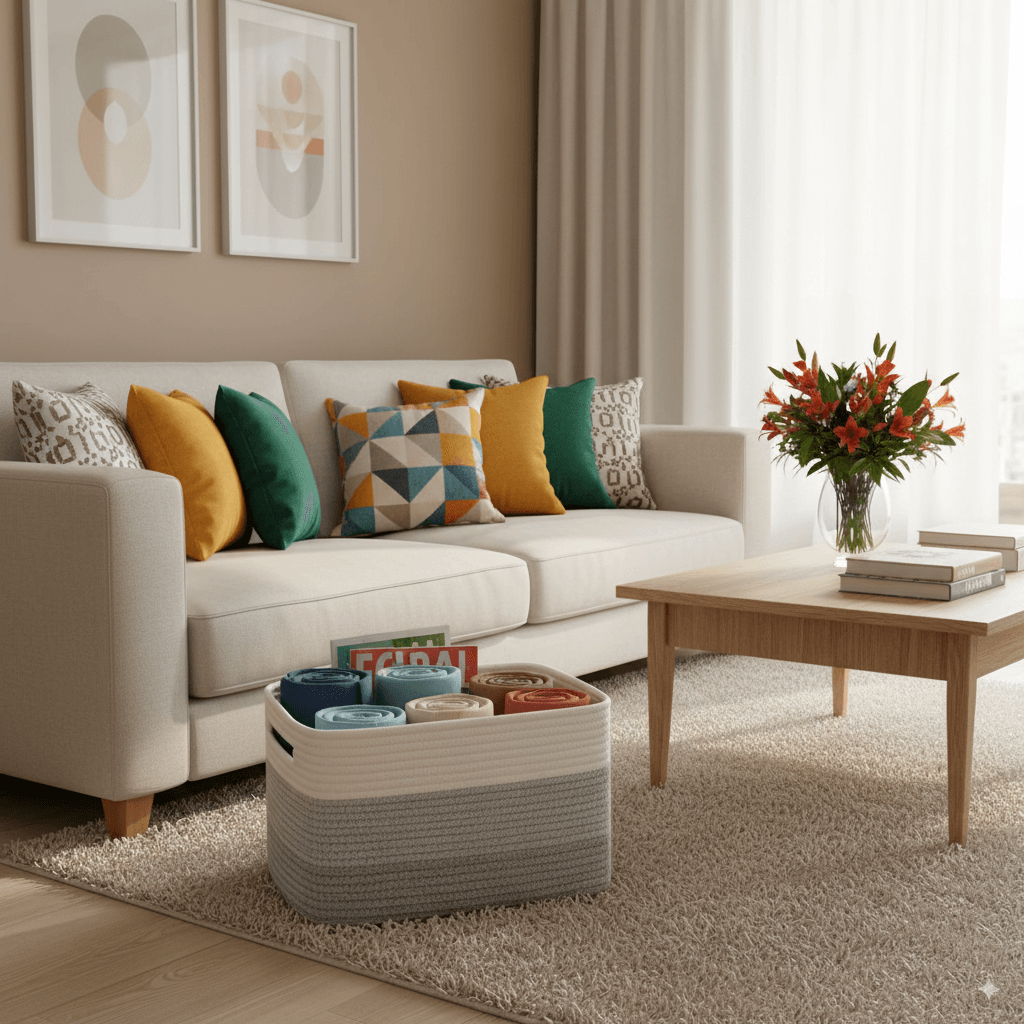 Cestas de Armazenamento em Corda de Algodão Boho Chic