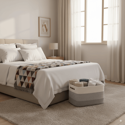 Cestas de Armazenamento em Corda de Algodão Boho Chic