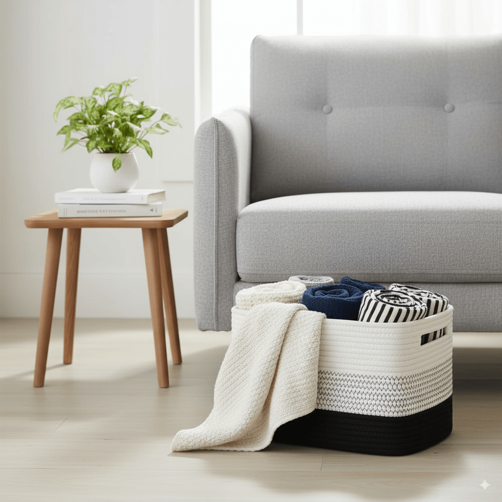 Cestas Decorativas de Corda de Algodão Premium