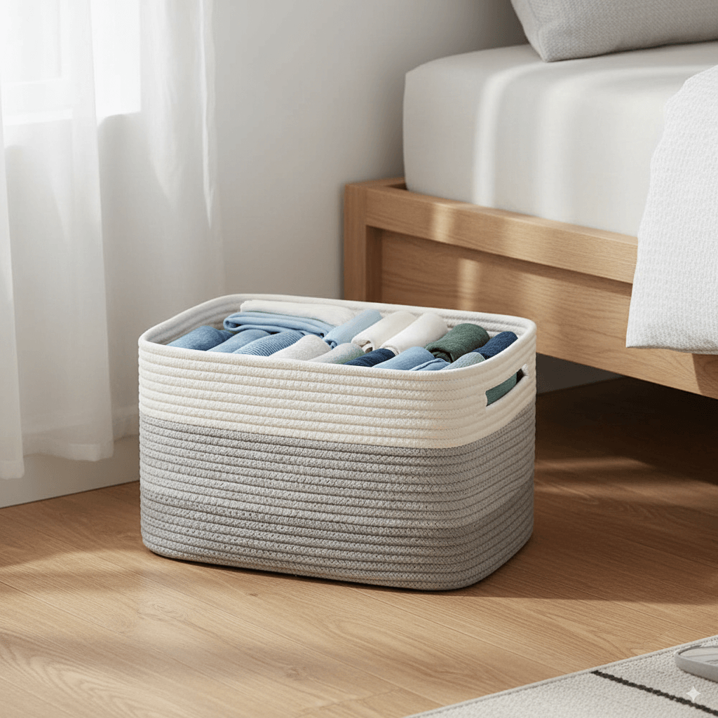 Cestas de Armazenamento em Corda de Algodão Boho Chic