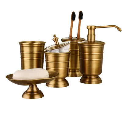 Conjunto de Acessórios de Banheiro em Cobre - 5 Peças