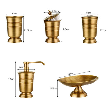 Conjunto de Acessórios de Banheiro em Cobre - 5 Peças