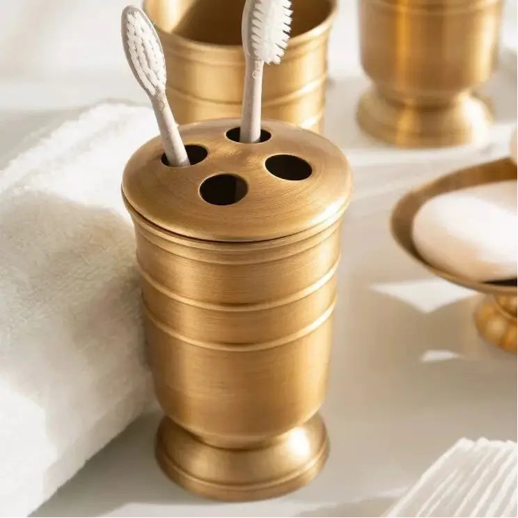 Conjunto de Acessórios de Banheiro em Cobre - 5 Peças