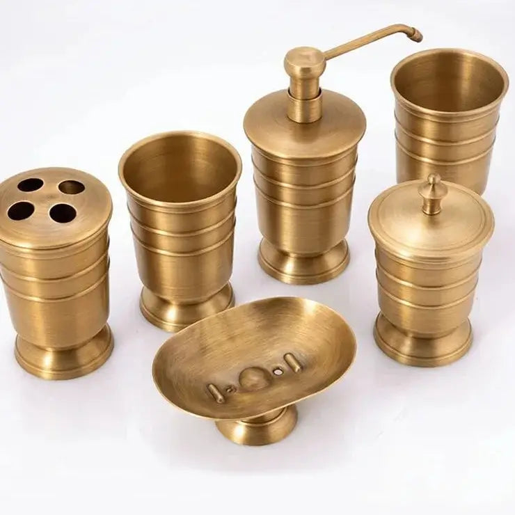 Conjunto de Acessórios de Banheiro em Cobre - 5 Peças