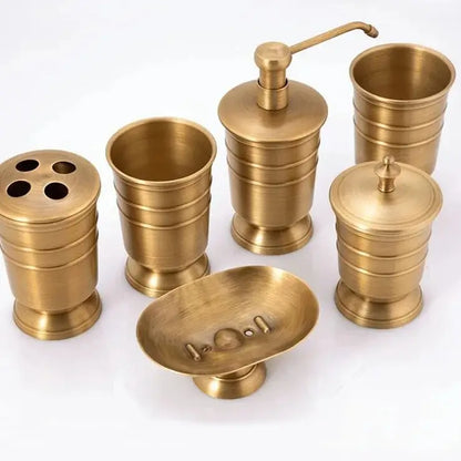 Conjunto de Acessórios de Banheiro em Cobre - 5 Peças