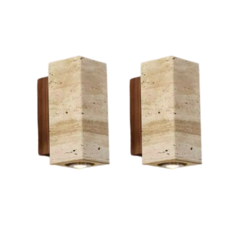 Arandela de Travertino Wabi-Sabi para Ambientes Sofisticados