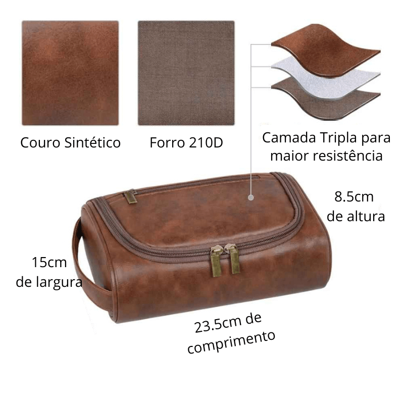 Necessaire Masculina em Tecido PU Impermeável