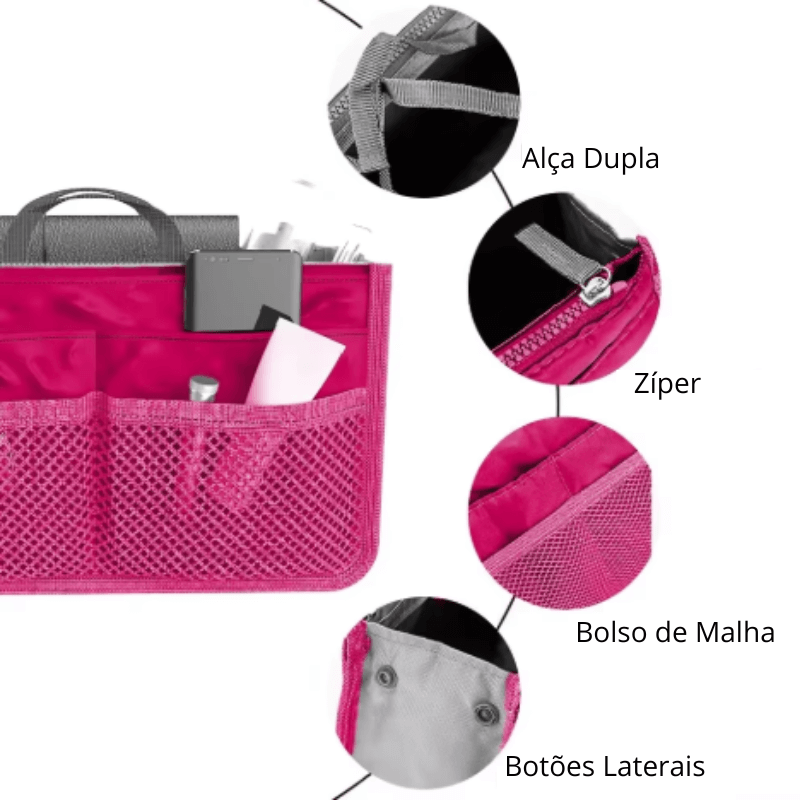 Organizador de Bolsas Com Zíper e Alças