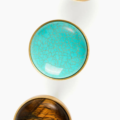 Ganchos de Latão e Pedra Natural - Elegância Nórdica