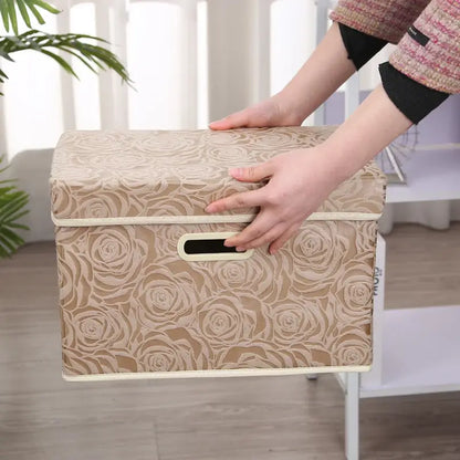 Caixa de Armazenamento Dobrável em Tecido Decorativo