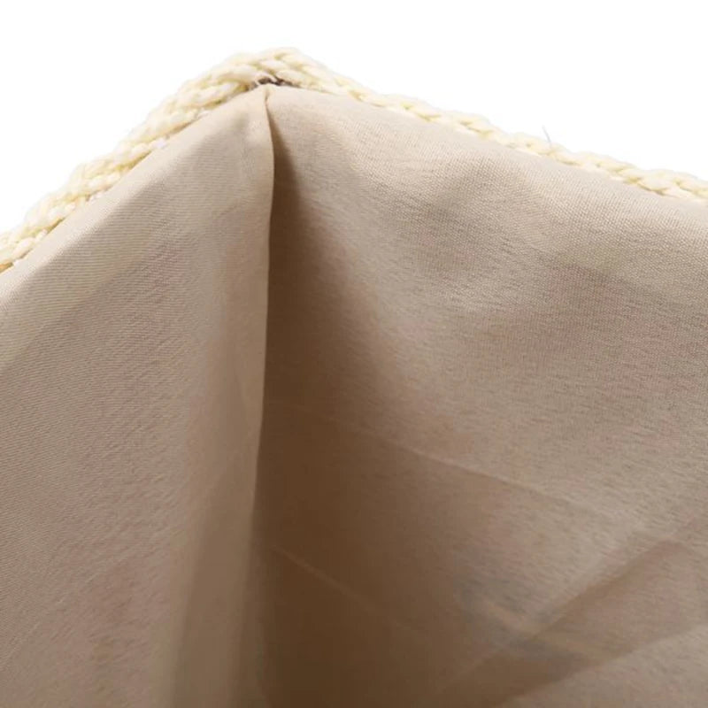 Cesta de armazenamento manual de tecido artesanal cestas de vime para lavanderia organizador de artigos diversos roupas brinquedos recipiente decoração-marrom