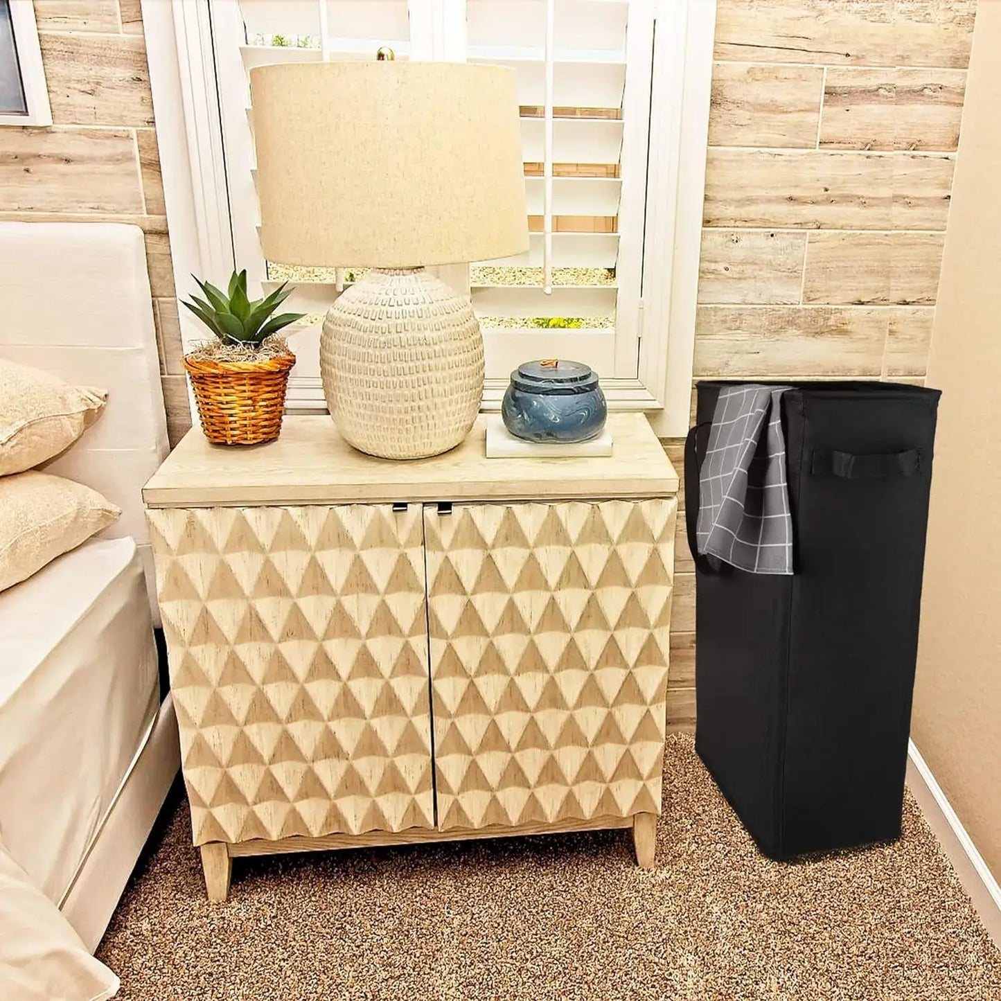 Cesto Dobrável para Roupas com Alças