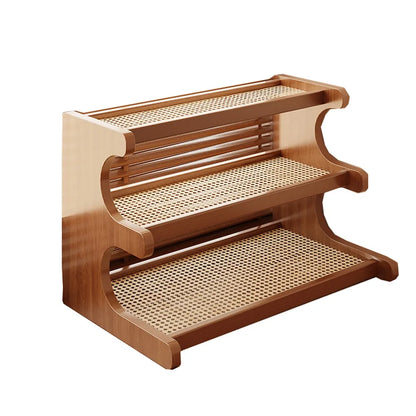 Rack de armazenamento de mesa de 2/3 camadas, economiza espaço, fácil de montar, suporte de mesa de madeira, compacto, multifuncional, estante de mesa
