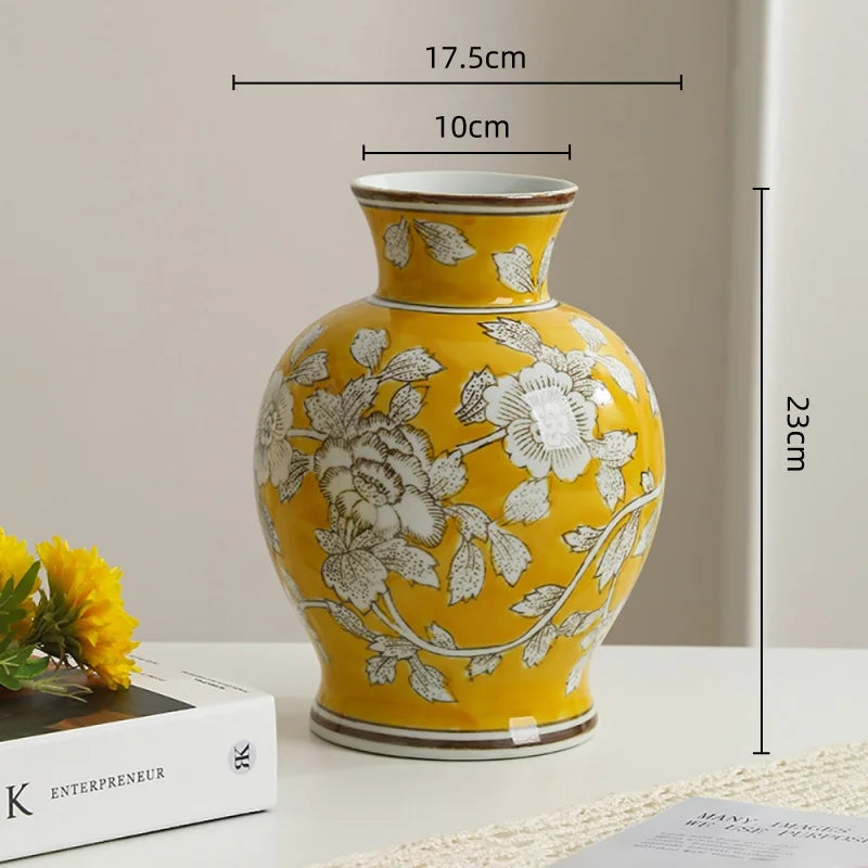 Vaso vintage chinês de porcelana azul e branca, vaso de cerâmica artesanal, garrafa de porcelana, vaso de flores, acessórios de decoração para casa