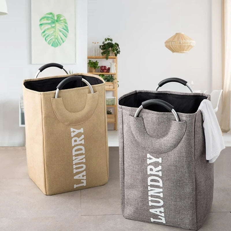 Cesta Dobrável de Lavanderia com Alças Confortáveis