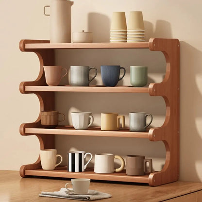 Rack de armazenamento de mesa de 2/3 camadas, economiza espaço, fácil de montar, suporte de mesa de madeira, compacto, multifuncional, estante de mesa