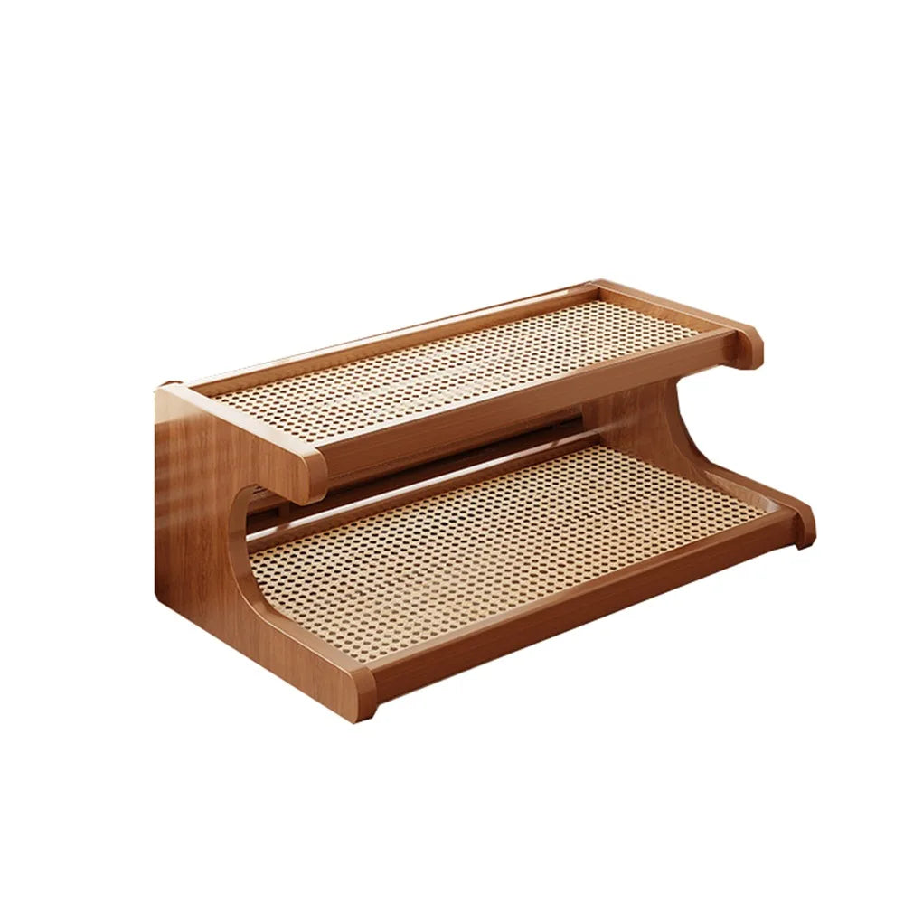Rack de armazenamento de mesa de 2/3 camadas, economiza espaço, fácil de montar, suporte de mesa de madeira, compacto, multifuncional, estante de mesa