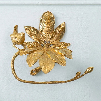 Vintage criativo bronze banheiro tecido titular, pássaro folha rolo papel titular, cremalheira do armazenamento, utilitários domésticos