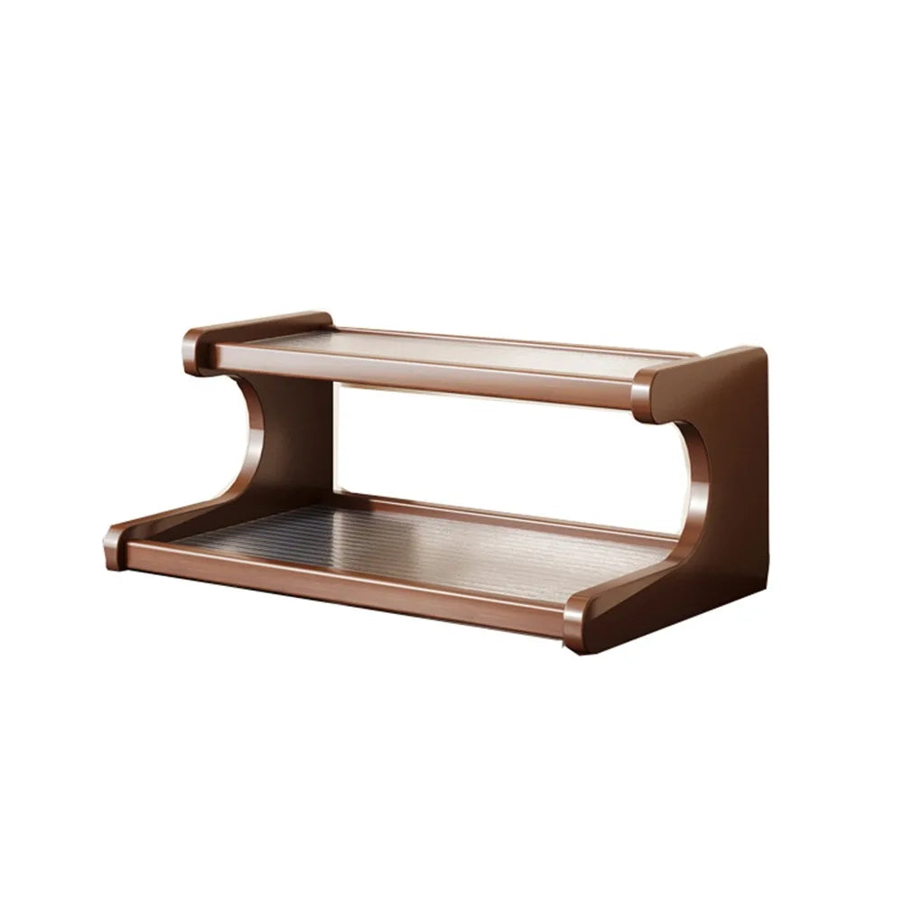 Rack de armazenamento de mesa de 2/3 camadas, economiza espaço, fácil de montar, suporte de mesa de madeira, compacto, multifuncional, estante de mesa