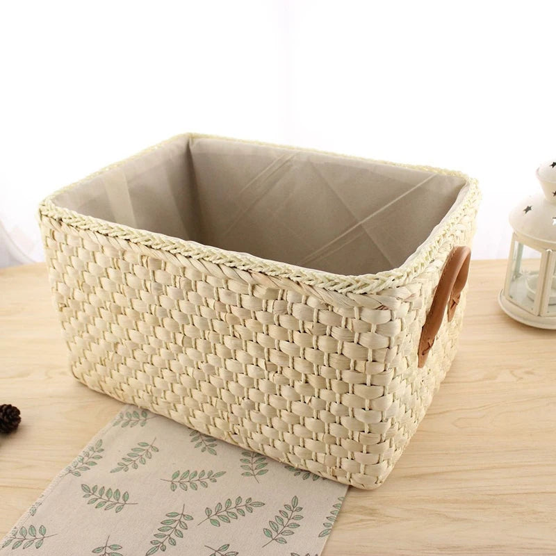 Cesta de armazenamento manual de tecido artesanal cestas de vime para lavanderia organizador de artigos diversos roupas brinquedos recipiente decoração-marrom