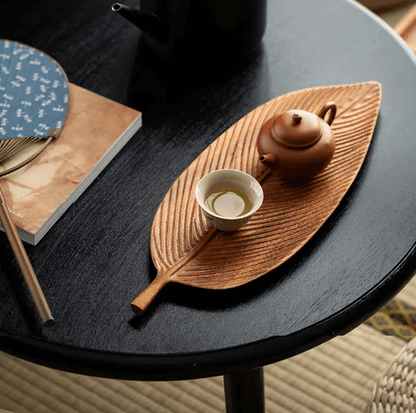 Bandeja Folha de Noz em Madeira Maciça