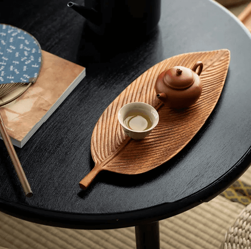 Bandeja Folha de Noz em Madeira Maciça