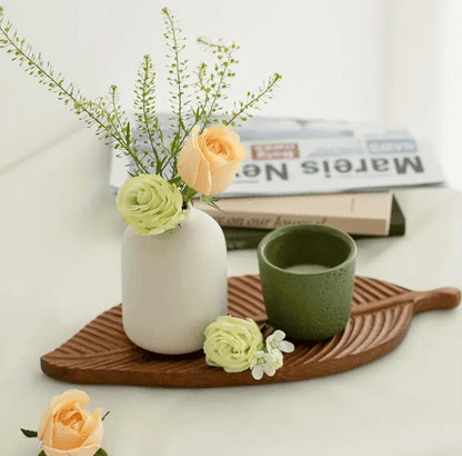 Bandeja Folha de Noz em Madeira Maciça