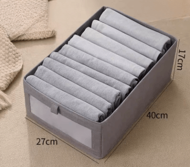 Caixa Organizadora de Roupas em Linho e Algodão