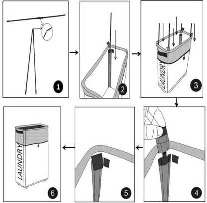 Cesto de Lavanderia Dobrável com Rodas
