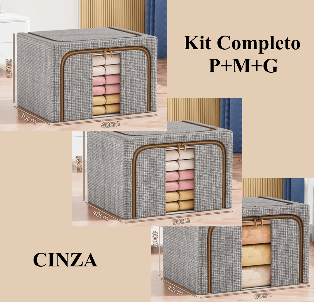 Organizador de Roupas Lumière | Visor Premium - Kit 3 Tamanhos