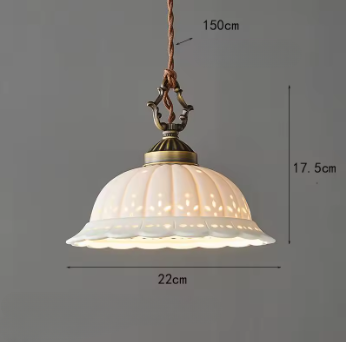 Luminária Vintage de Cerâmica Branca com Latão