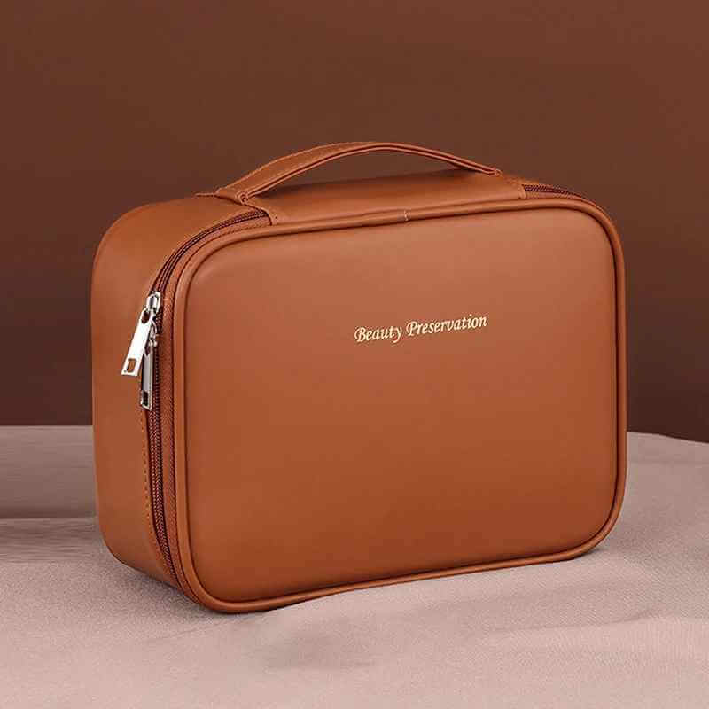 Necessaire Feminina em Tecido PU Impermeável e Zíper