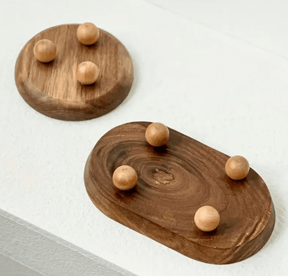 Bandeja de Madeira com Pedestal